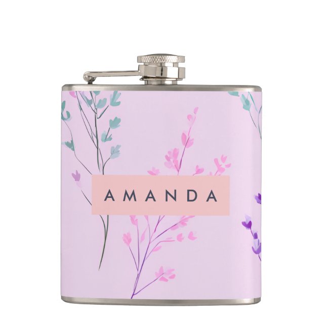 Cantil Pastel Floral Personalizado, Elegante (Frente)