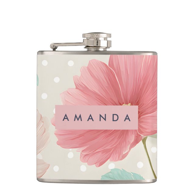 Cantil Pastel Personalizado Elegante Flor de Rosa (Frente)
