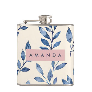 Cantil Pastel Personalizado Elegante Folha Azul