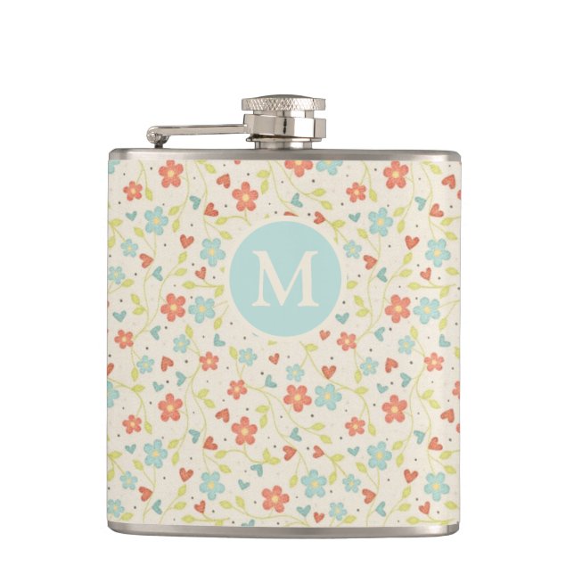 Cantil Pastel Pretty Spring Floral Pattern Monogram (Frente)