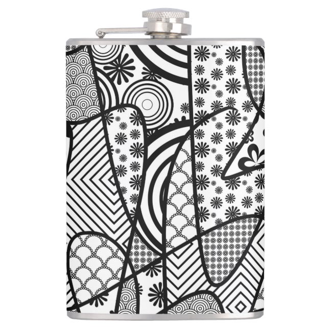 Cantil Patchwork Preto e Branco de Padrões 02 (Frente)