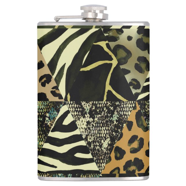 Cantil Patchwork Safari: Watercolor Animal Print. (Frente)