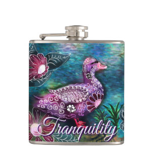 Cantil Pato Floral Caprichoso Roxo Azul Personalizado