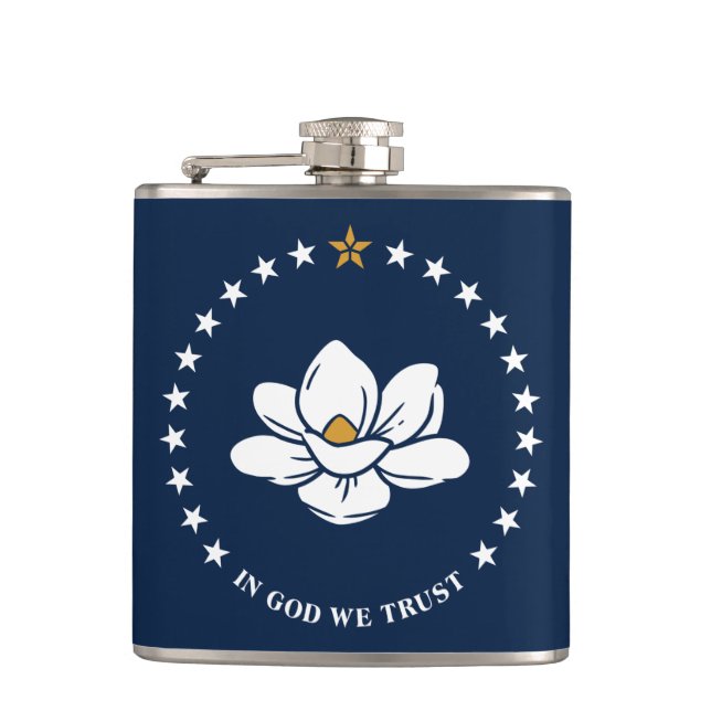 Cantil Patriotic flask with Flag of Mississippi State, US (Frente)