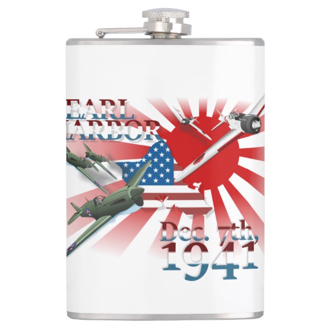 Cantil Pearl Harbor 7 de dezembro de 1941 Frasco de Bolso (Frente)