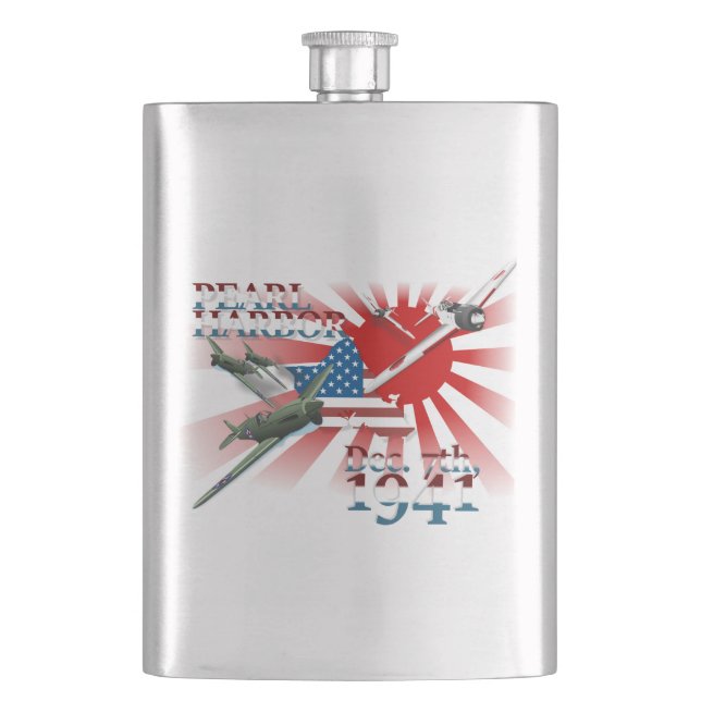 Cantil Pearl Harbor 7 de dezembro de 1941 Frasco de Bolso (Frente)