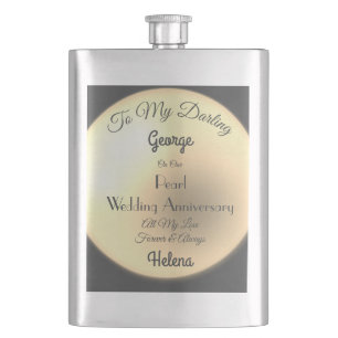 Cantil Pearl Wedding Anniversário Classic Flask.
