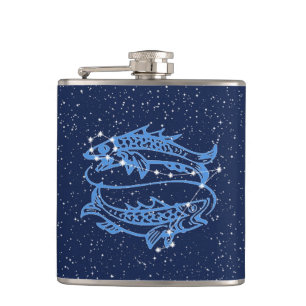 Cantil Peixes Constelação e Sinal Zodiac com Estrelas