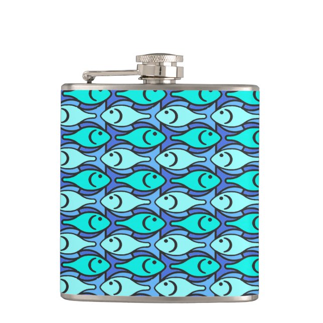 Cantil Peixes modernos do século médio, azul e aqua (Frente)