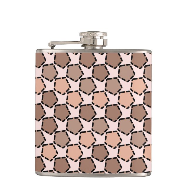 Cantil Pentágonos castanhos simétricos com bordas traceja (Frente)