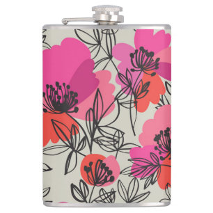 Cantil Peony Floral Vintage Sem Olhos Padrão.