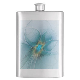 Cantil Pequena Bela Moderna Flor de Arte Fractal Azul Dou