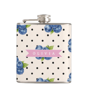 Cantil Personalizado de Mirtilo com Bolinhas Fofo Vintage