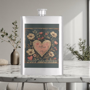 Cantil Personalizado Sr. e Sra. Recém-Casados Vintage Flo
