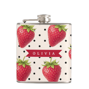 Cantil Personalizado Vintage Morango Bolinhas Retro