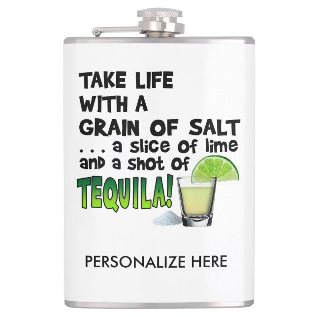 CANTIL PERSONALIZE O COCKTAIL FLASK - LIMÃO, SAL, TEQUILA (Frente)