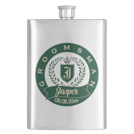 Cantil Personalized Name Groomsman Wedding Date Heraldic