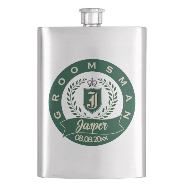 Cantil Personalized Name Groomsman Wedding Date Heraldic (Frente)