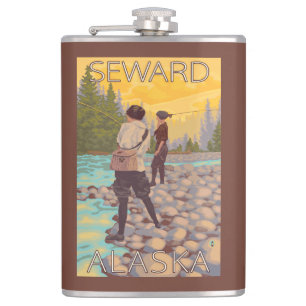 Cantil Pesca com mosca das mulheres - Seward, Alaska