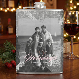 Cantil Photo christmas Happy Holiday vinyl wrapped Flask