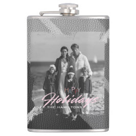 Cantil Photo christmas Happy Holiday vinyl wrapped Flask