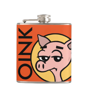 CANTIL PIG DE ESTILO DE CARTÃO ENGRAÇADO VINYL FLASK