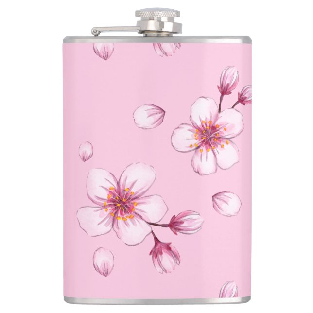 Cantil Pink Watercolor Cherry Blossom Padrão (Frente)