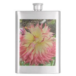 Cantil Pink & Yellow Dahlia Classic Hip Flask