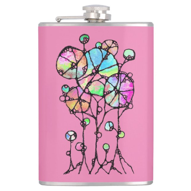 Cantil Pintura à Mão - Grupo de Árvores Abstratas 3 (Frente)