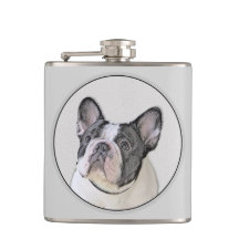 Pintura de Bulldog Francês (Brindle Pied) - Arte C