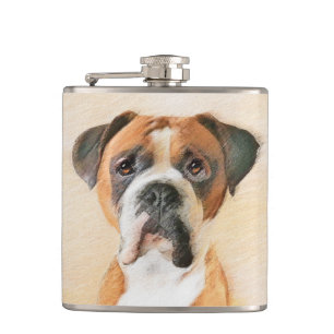 Cantil Pintura de Cachorro Boxer Não Cortada Arte Animal