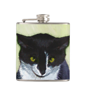 Cantil Pintura de Gato Tuxedo - Arte de Gato Original Cus