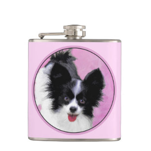Cantil Pintura de Papillon (Branco e Preto) - Arte Canina