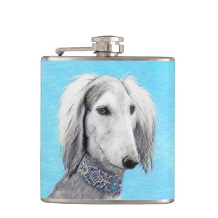 Cantil Pintura de Saluki (Prata) - Arte de Cachorro Origi