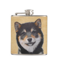 Pintura de Shiba Inu (Preto e Latão) - Arte Canina