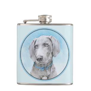 Cantil Pintura de Weimaraner - Arte de Cachorro Original