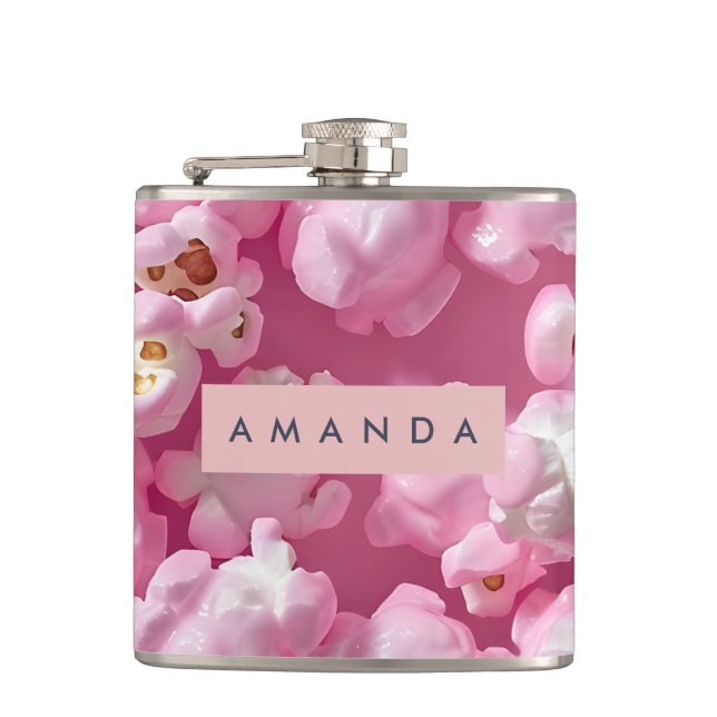 Cantil Pipoca Rosa Pastel Personalizada (Frente)