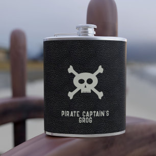Cantil Pirata Captura Faux Couve Flask Preto