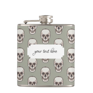 Cantil Pixel Art Gothic Spooky Patterno Crânio