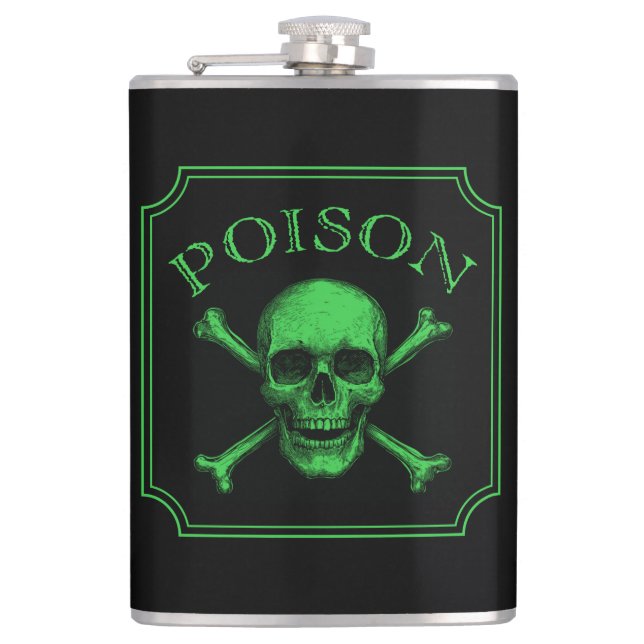 Cantil Poison Skull e Crossbones Halloween Design Impress (Frente)