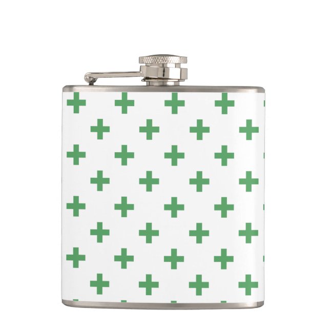 Cantil Polka verde cruza em branco (Frente)