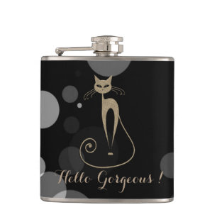 Cantil Pontos De cinza Em Fundo Preto,Cat,Alô Gordo