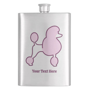 Cantil Poodle Rosa de Nome Personalizado