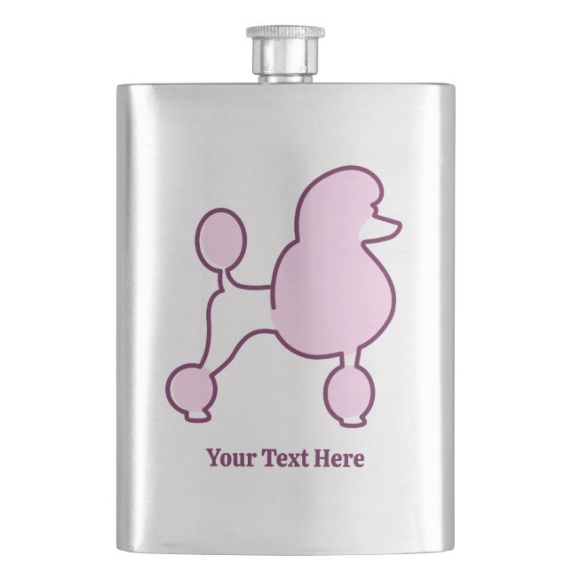 Cantil Poodle Rosa de Nome Personalizado (Frente)