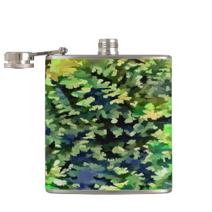 Cantil Pop art abstrato da folha em verde e no azul