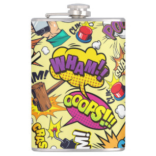 Cantil Pop Art Power Flask - Retro Comic Design