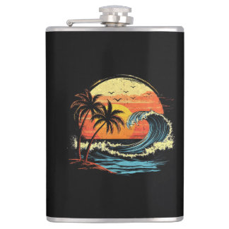 Cantil Pôr do Sol Retrô Tropical Vintage Palmeira da Prai