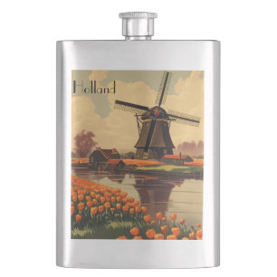Cantil Poster de viagens vintage dos Países Baixos, tulip