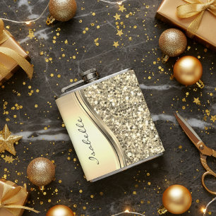 Cantil Prata Personalizado Metal Brilho Glitter Glamour