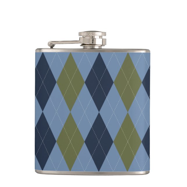 Cantil Preppy Argyle Fumaça Azul Verde Marinho Personaliz (Frente)